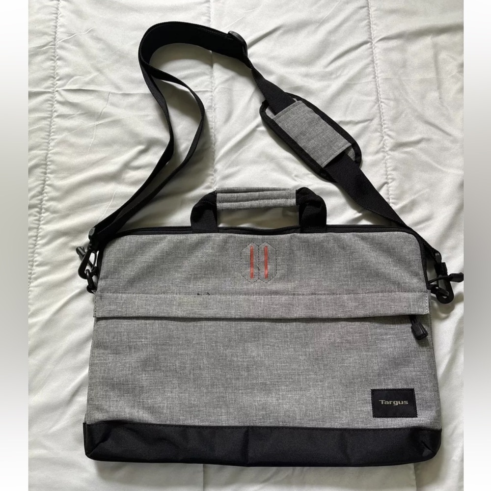 Targus Laptop Shoulder Messenger Bag Gray Orange interior